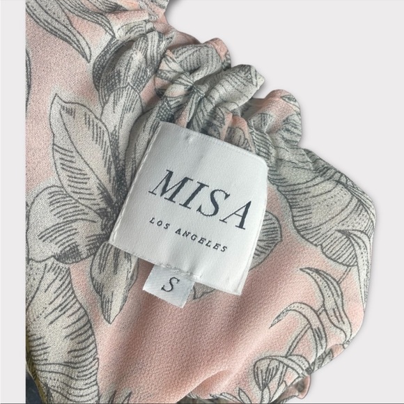 MISA Los Angeles Pink Floral Valeria Halter Midi Dress - Picture 9 of 10